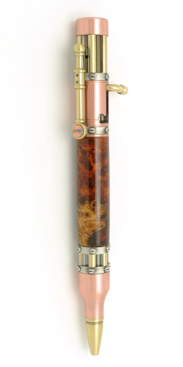 Steampunk Bullet Pen - Amboyna Burl