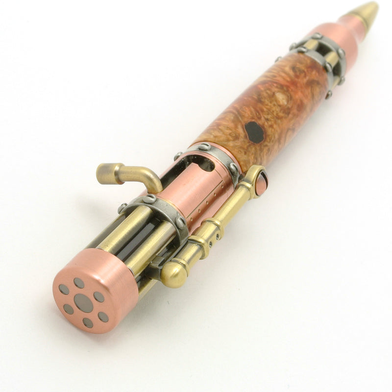 Steampunk Bullet Pen - Boxelder Burl