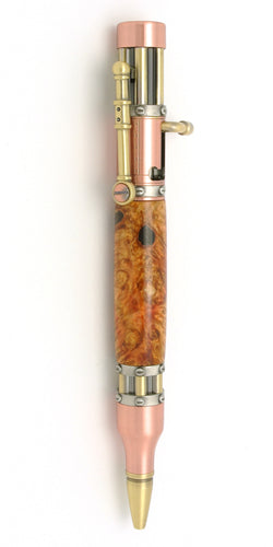 Steampunk Bullet Pen - Boxelder Burl
