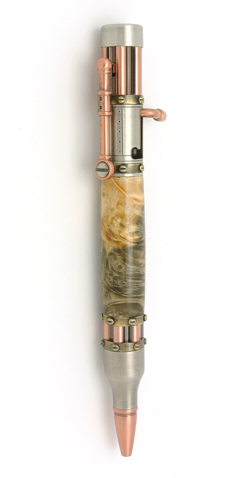 Steampunk Bullet Pen - Buckeye Burl