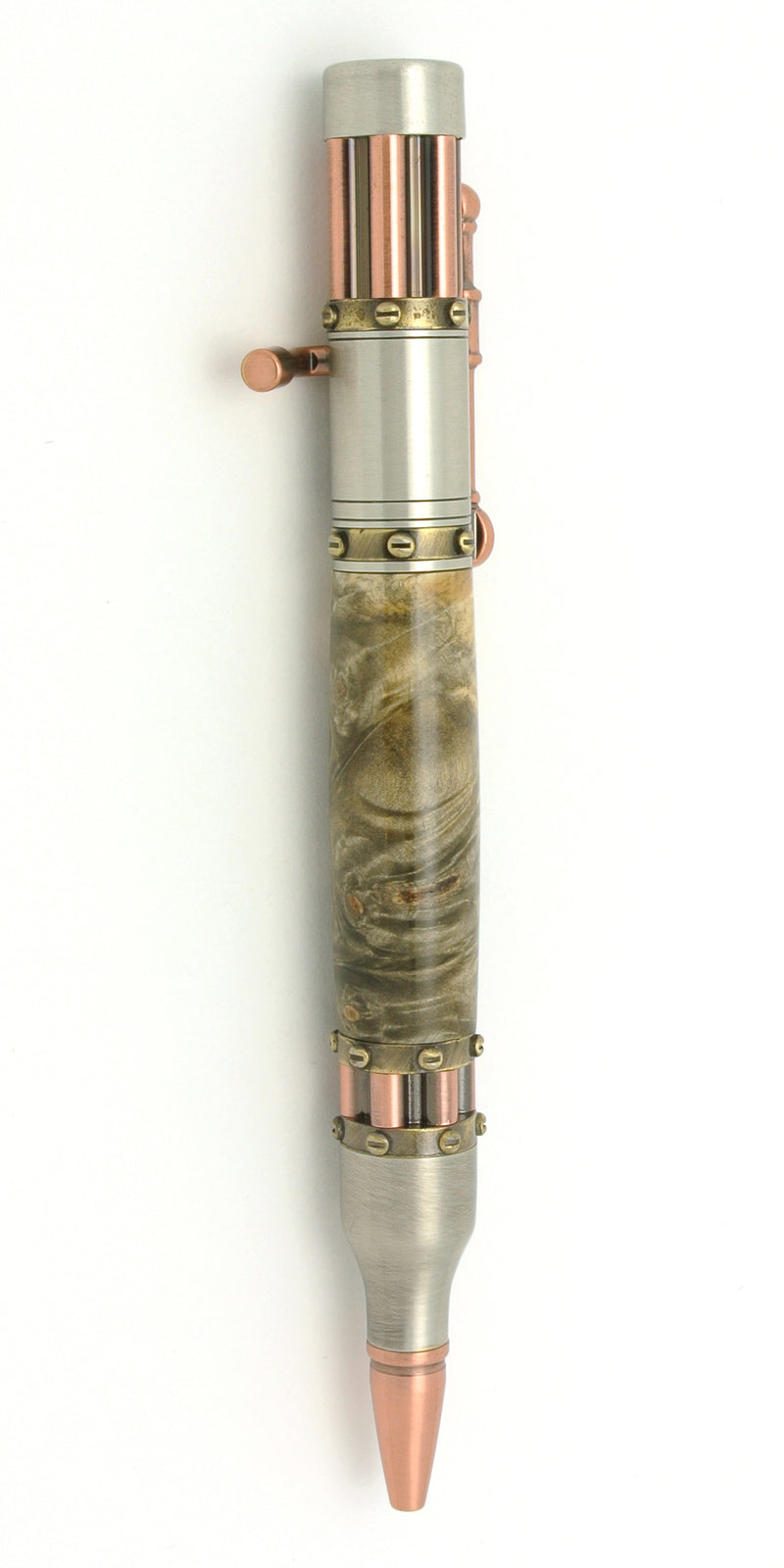 Steampunk Bullet Pen - Buckeye Burl
