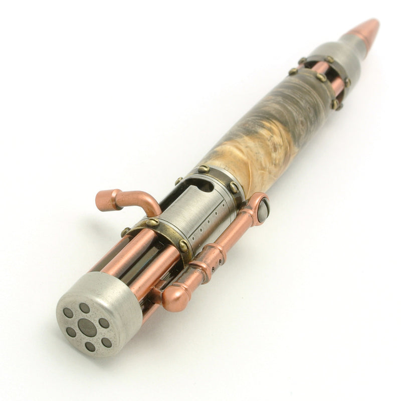 Steampunk Bullet Pen - Buckeye Burl