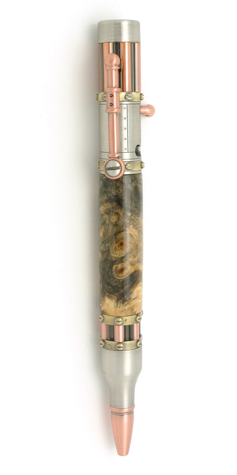 Steampunk Bullet Pen - Buckeye Burl