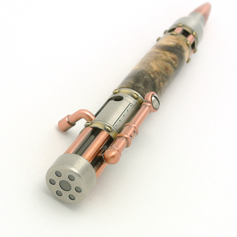 Steampunk Bullet Pen - Buckeye Burl