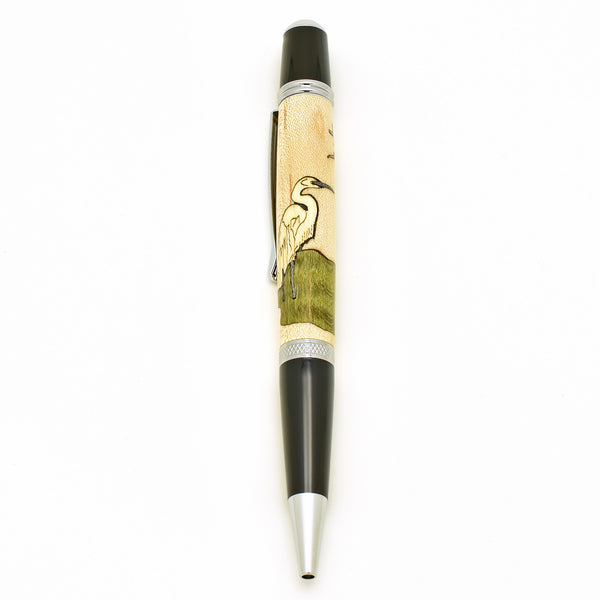 Elegant Egret Inlaid Pen
