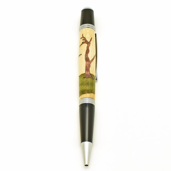 Elegant Egret Inlaid Pen