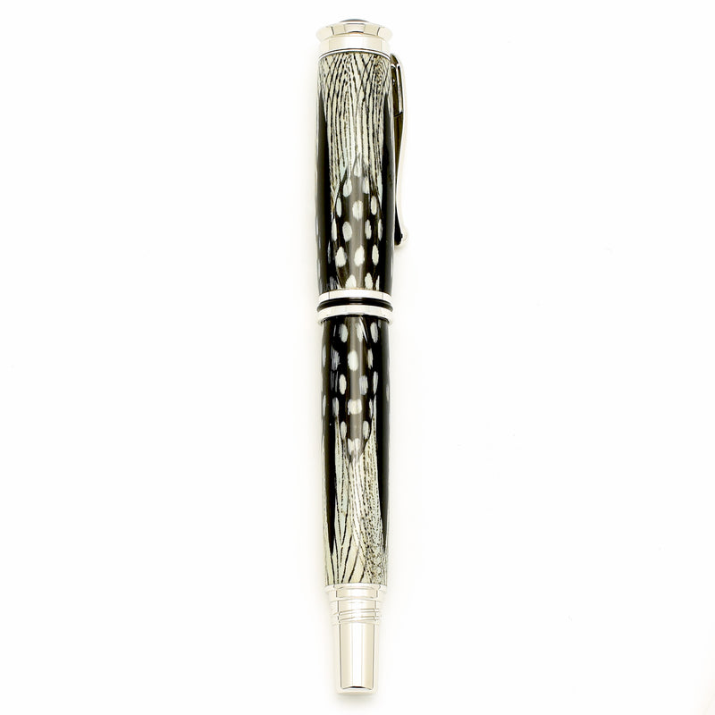Pheasant Feathers Fountain Pen - Black & White