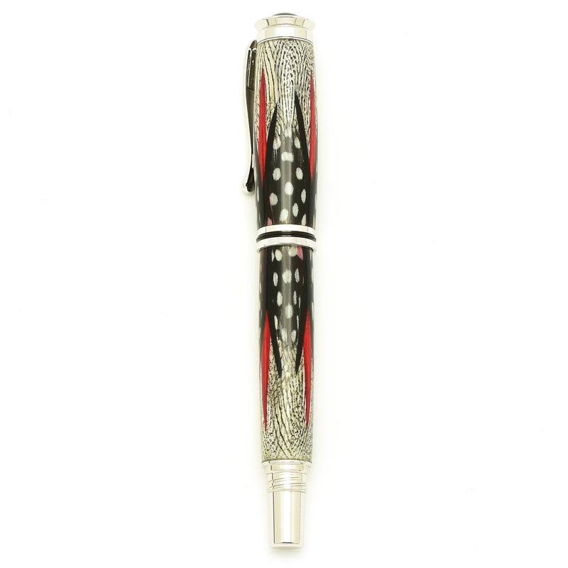 Pheasant Feathers Fountain Pen - Red/Black/White
