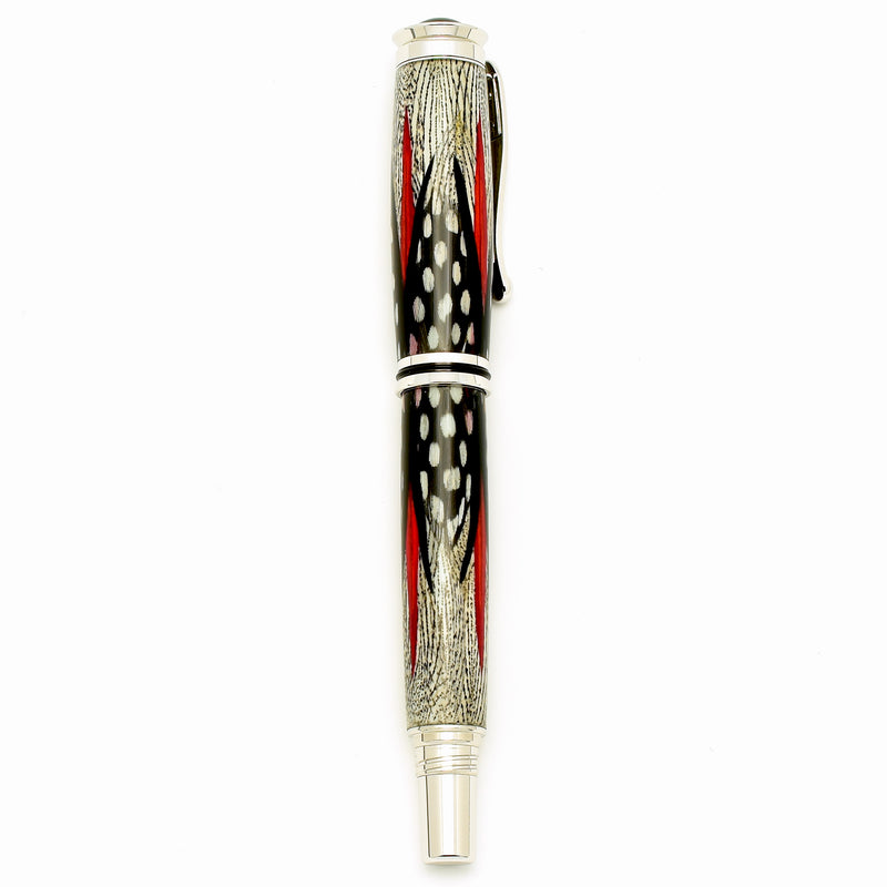Pheasant Feathers Fountain Pen - Red/Black/White