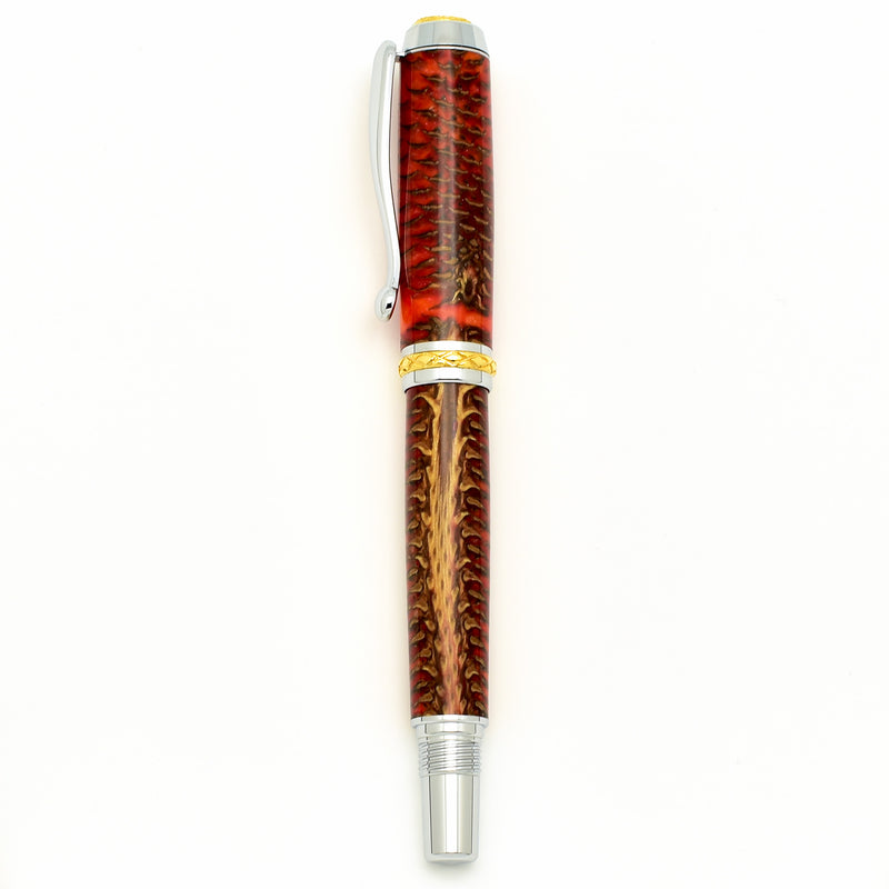 Sitka Pine Cone Fountain Pen - Orange/Red