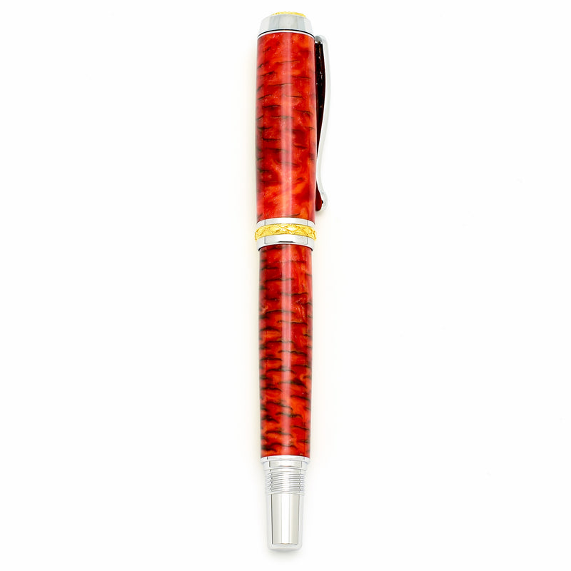 Sitka Pine Cone Fountain Pen - Orange/Red